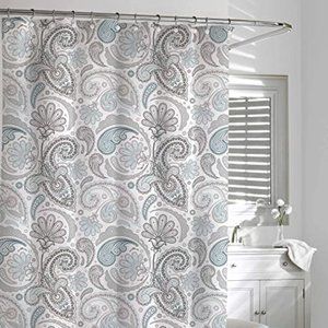 Paisley Shower Curtain, Blue/Grey, 72 by 72-Inch
